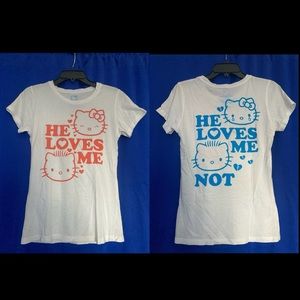 Hello Kitty: He Loves Me, He Loves Me Not T-Shirt ❤️💙